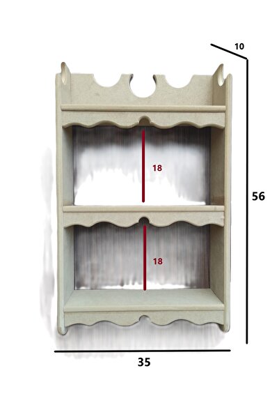 Genel Markalar BOYANABİLİR HAM MDF BAHARATLIK TEREK , ÇOK AMAÇLI DUVAR RAFI (...