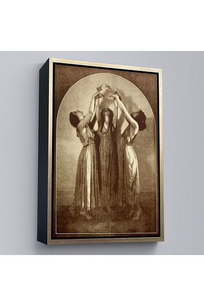 Harita Sepeti Pictură decorativă de perete cu femei dansând pe lună Shabbat în cadru Halloween -6385