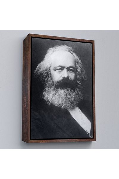 Harita Sepeti Tablou decorativ pe pânză Karl Marx în cadru alb-negru-5964
