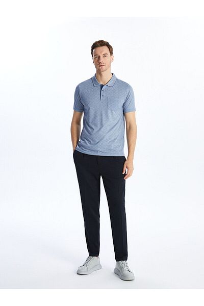 LC Waikiki Tricou cu mânecă scurtă cu imprimeu cu gât polo LCW pentru bărbați