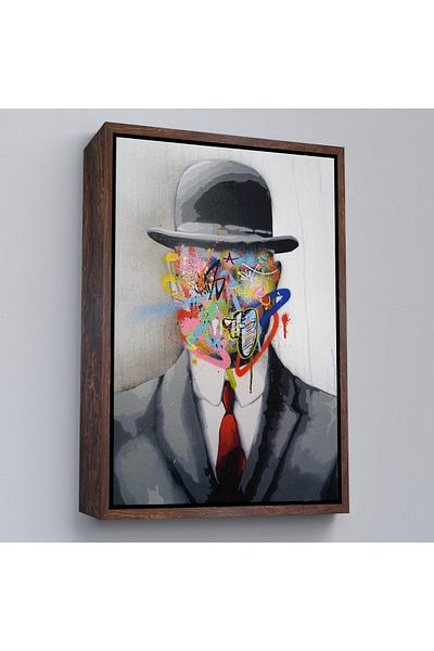 Harita Sepeti Rene Magritte faimos pictură „Fiul omului” Graffiti Pop Art Pictură-6316