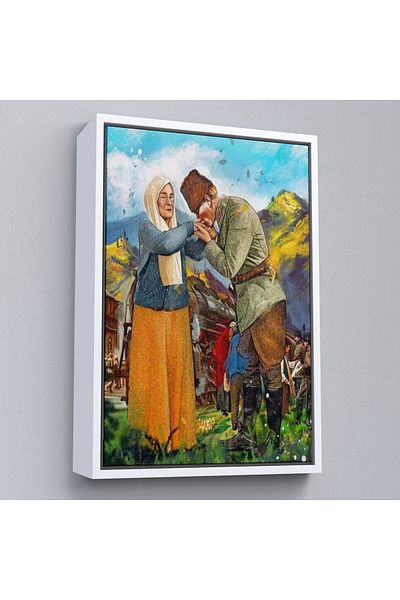 Harita Sepeti Atatürk înrămatămându-se de mână a doamnei Zübeyde Pictură murală-6302