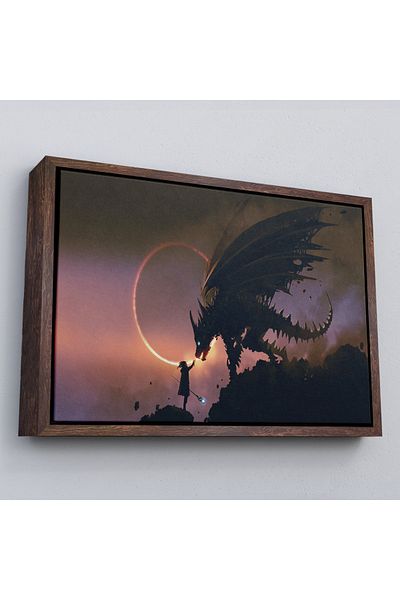 Harita Sepeti Pictură decorativă cu cadru Dragonul care extinde mâna lui Magician Scene-3683