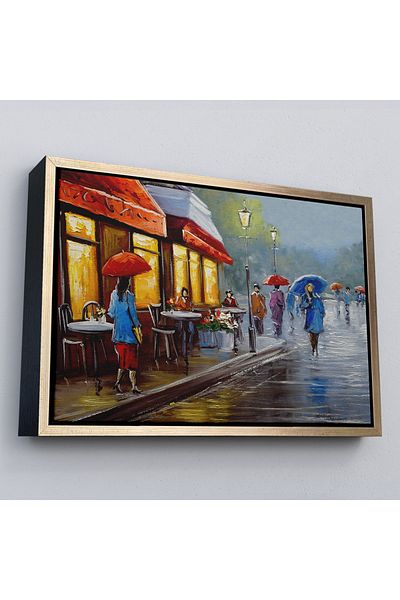 Harita Sepeti Επιστολή με κορνίζα Rainy Day Oil Painting View Διακοσμητικός πίνακας τοίχου σε καμβά-3669