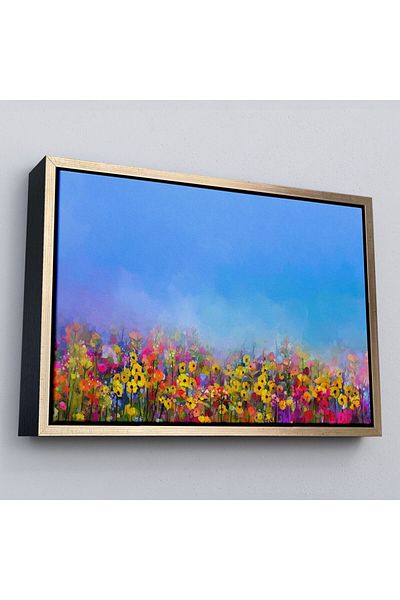 Harita Sepeti Pictură murală decorativă pe pânză pentru sufragerie cu flori colorate în rame-3479