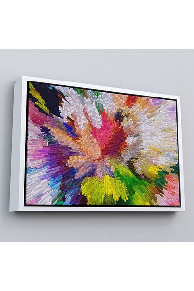 Harita Sepeti Pictură în ulei artistică abstractă cu cadru negru Aspect pictură decorativă pe pânză