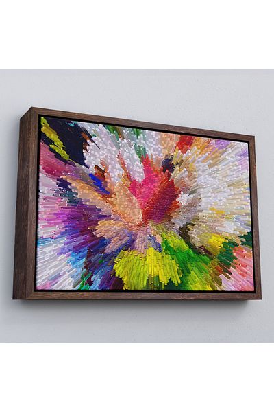 Harita Sepeti Pictură în ulei artistică abstractă cu cadru negru Aspect pictură decorativă pe pânză