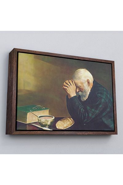 Harita Sepeti Eric Enstrom în cadru Grace Man Praying Over Bread Canvas Print-5393