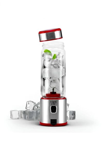 Hometech Cook Eat 450 ML Taşınabilir Metal Smoothie Blender: Buz Kırıcı S-POW ile Pratik Lezzet