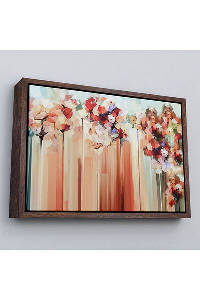 Harita Sepeti Pictură în ulei cu flori abstracte înrămate Aspect pictură decorativă pe pânză de perete-3540