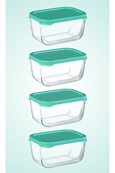 Paşabahçe 4'lü Snowbox Saklama Kabı Takımı - 420cc - Yeşil Kapaklı Pb4x53733