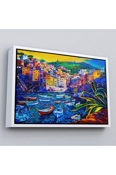Harita Sepeti Tablou pe pânză decorativă pe perete cu cadru Barcă pe plajă-3462