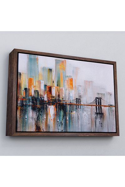 Harita Sepeti Διακοσμητικός πίνακας με κορνίζα Brooklyn Bridge New York Oil Painting View-3744