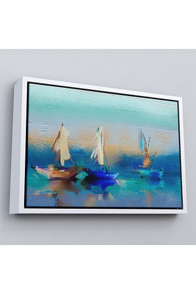 Harita Sepeti Pictură în ulei de artă modernă abstractă înrămată Vedere pictură decorativă pe pânză de perete-3589