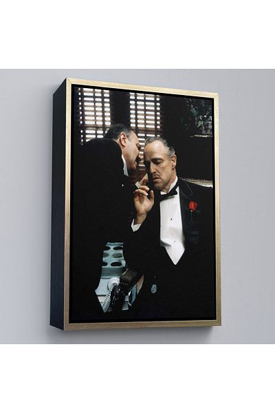 Harita Sepeti Pictură pe pânză The Godfather cu cadru, Vito Corleone Film Scene Canvas Print-5279