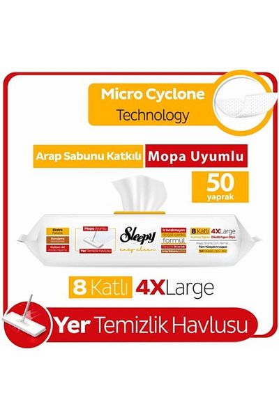 Sleepy Sleepy Easy Clean 'Herbal Soap' Mop Compatible Floor Cleaning Towel 50 Sheets