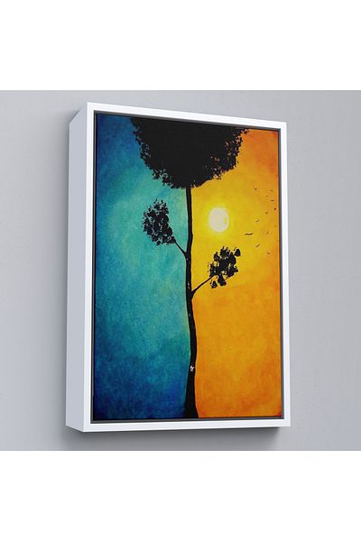 Harita Sepeti Pictură murală surreală de zi și noapte înrămată-6357