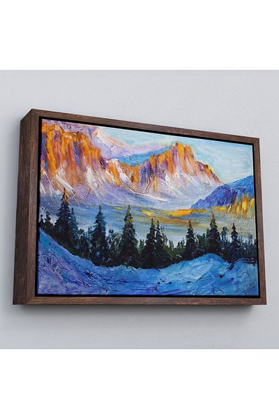 Harita Sepeti Επιτοίχια ζωγραφική με κορνίζα Ρωσία Snowy Mountains Landscape-1235