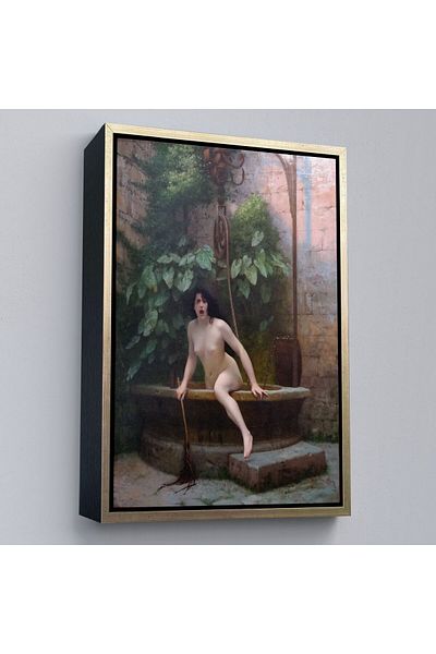 Harita Sepeti Jean-Léon Gérôme în cadru, La Vérité Sortant Du Puits, pictură pe pânză-5277