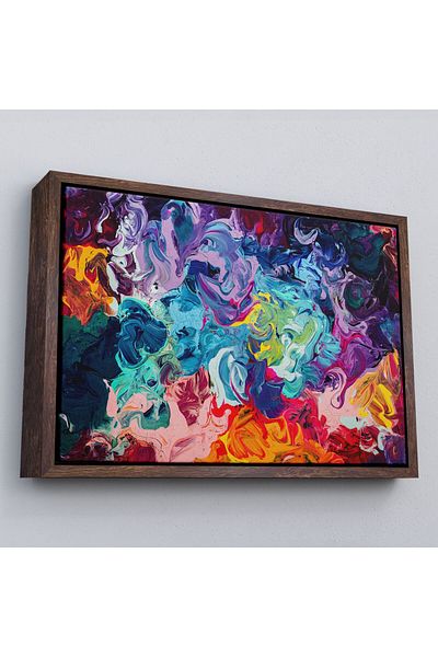 Harita Sepeti Pictură în ulei în stil modern cu cadru Vizualizare pictură decorativă pe pânză de perete-3524