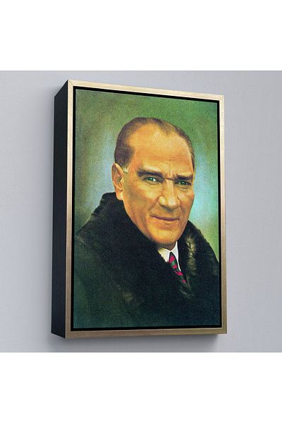 Harita Sepeti Πορτρέτο Ατατούρκ με κορνίζα Μουσταφά Κεμάλ Ατατούρκ Ορθογώνιο Διακοσμητικό Πίνακας Καμβά-70