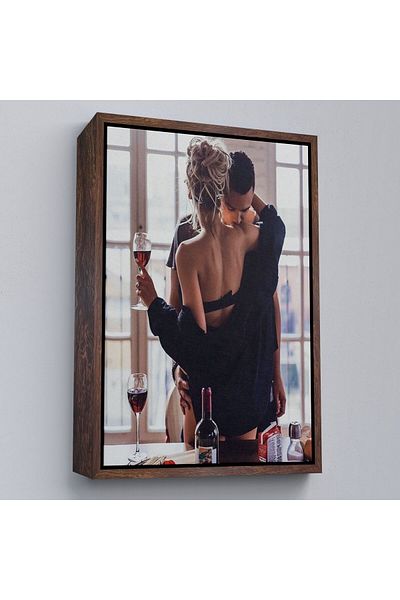 Harita Sepeti Tablou decorativ de perete pentru iubitorii de vin roșu într-un cadru-6158