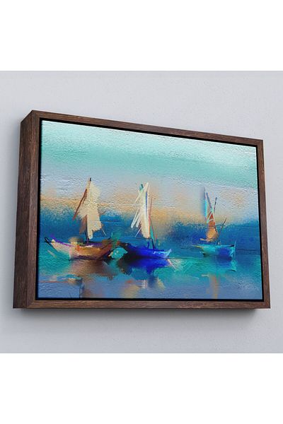 Harita Sepeti Pictură în ulei de artă modernă abstractă înrămată Vedere pictură decorativă pe pânză de perete-3589