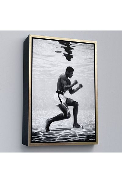 Harita Sepeti Πίνακας τοίχου Boxer Muhammet Ali με κορνίζα που προπονείται κάτω από το νερό-6204