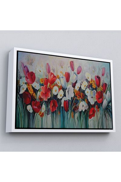 Harita Sepeti Rame Framed Wild Flowers Pictură în ulei Aspect Decorativ Pictură pe pânză de perete-3581