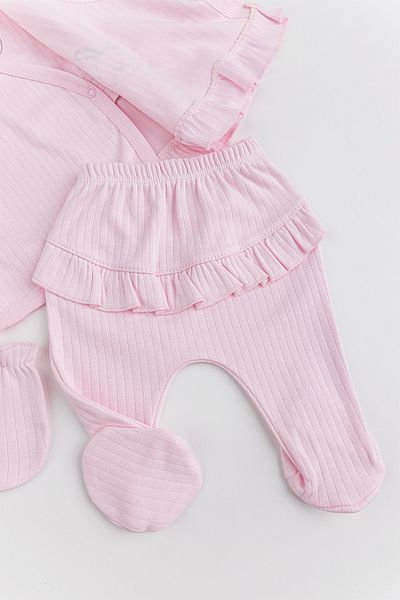 Babymod Cotton 5 Piece Baby Girl Hospital Outlet Baby Set with Rabbit Figure