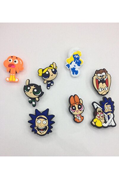 GULZADA CROSS 8 Lİ ÇİZGİ FİLM KARAKTERLERİ TERLİK SÜSLERİ RENKLİ KALİTELİ TERLİK AKSESUARLARI