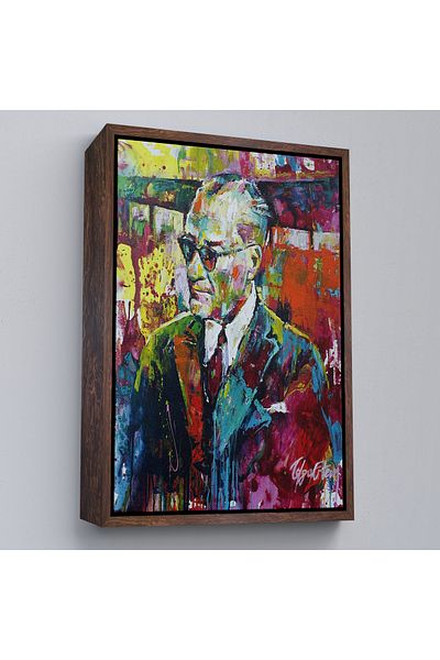 Harita Sepeti Pictură murală colorată Mustafa Kemal Atatürk cu efect de pictură în ulei în cadru-6069