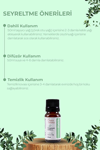 OnkaFarma Kekik Uçucu Yağı - %100 Saf Karvakrol Kekik Yağı - 10 Ml (yüksek Carvacrol)