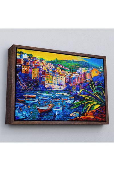Harita Sepeti Tablou pe pânză decorativă pe perete cu cadru Barcă pe plajă-3462