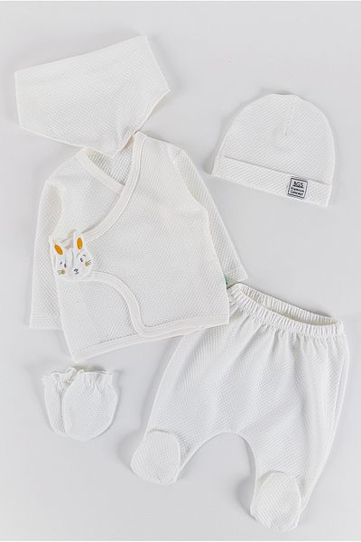 Babymod Figured Self Patterned 5-Piece Baby Hospital Outlet Baby Set