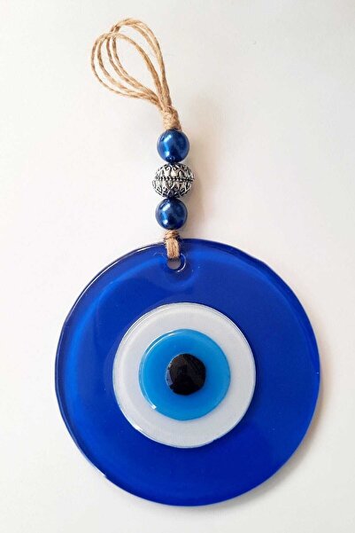 ella'nın çarşısı Μπλε Γυάλινο Χάντρα Κακού Μάτι Χειροποίητο Διακοσμητικό Τοίχ...