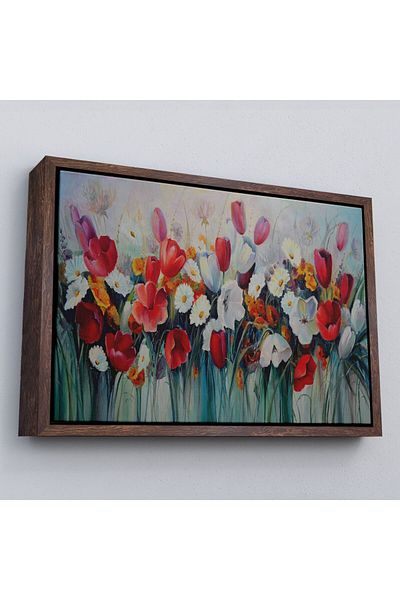 Harita Sepeti Rame Framed Wild Flowers Pictură în ulei Aspect Decorativ Pictură pe pânză de perete-3581