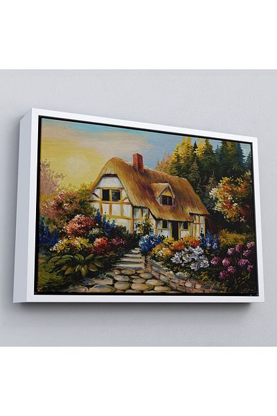 Harita Sepeti Casa din pădure în grădină într-un cadru Pictură în ulei Pictură decorativă pe pânză-3447