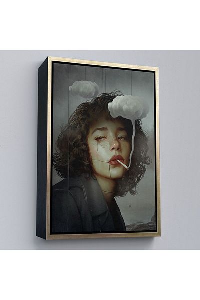 Harita Sepeti Рамкирани сюрреалистични произведения на изкуството Облак и дим Картина върху платно - 5226