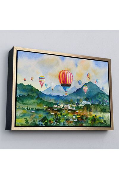 Harita Sepeti Πλαίσιο Cappadocia Air Balloons Ελαιογραφία Εμφάνιση Διακοσμητικός πίνακας τοίχου σε καμβά-3747