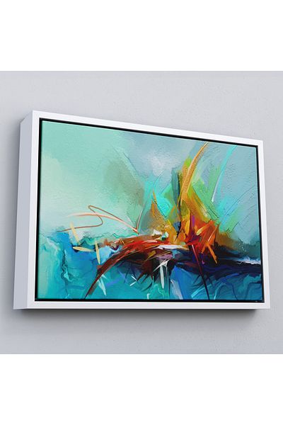 Harita Sepeti Pictură în ulei abstractă de artă contemporană înrămată Vedere pictură decorativă-3614