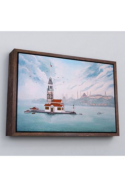 Harita Sepeti Tablou în ulei Turnul Femeii într-un cadru Vedere Decorativă Canvas Painting-3587