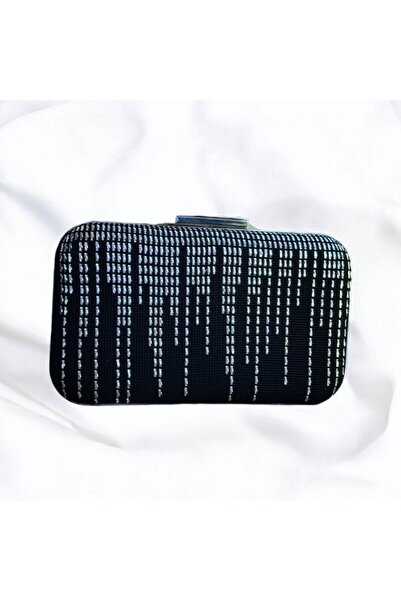 Telli Art El İşi Siyah ve Gümüş Tel Kırma Çanta - Şık ve Zarif, Zincirli Süet