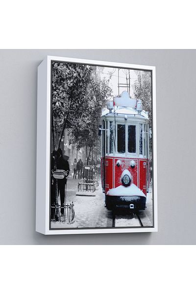 Harita Sepeti Πλαίσιο Χιονισμένης Ιστικλάλ και Νασταλγικό Πίνακα Τραμ-6404