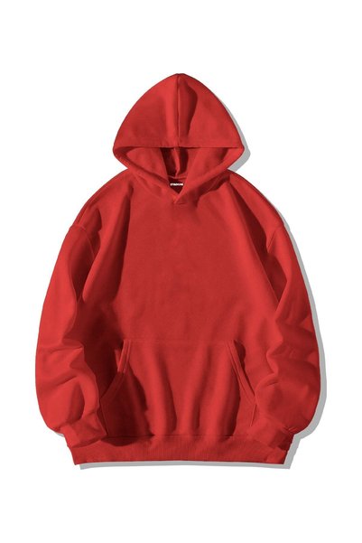 Stadium Unisex Red Basic Plain Sweatshirt Hoodie