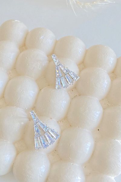 Ressia Special Design Zircon Stone Steel Hoop Earrings
