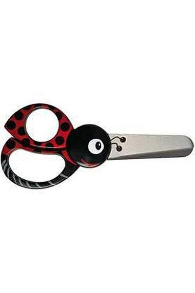 FiSKARS Children's Animal Scissors, Ladybug Motif, From 4 Years Old, Length: 13 Cm, Right And Left