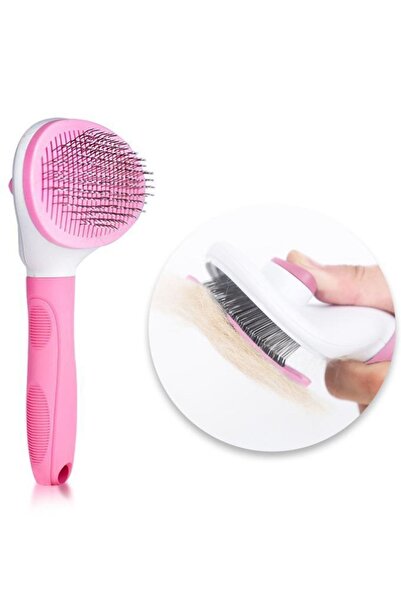 MUJGAN KEDİ KÖPEK FİRÇASI Arkadan Basmalı Evcil Hayvan Tarağı PEMBE RENK