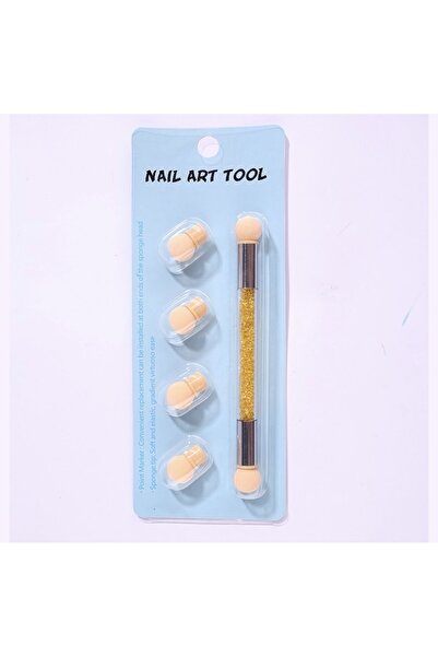 eyelash Nail Art Ombre Tırnak Süsleme Süngeri -Yedek Uçlu -Kalıcı Oje Sünger