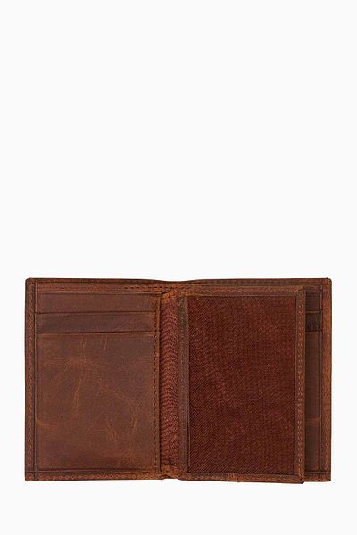 DAMY Men's Mini Wallet - Upright Design, Card Holder, Crazy Wallet - Tan K214